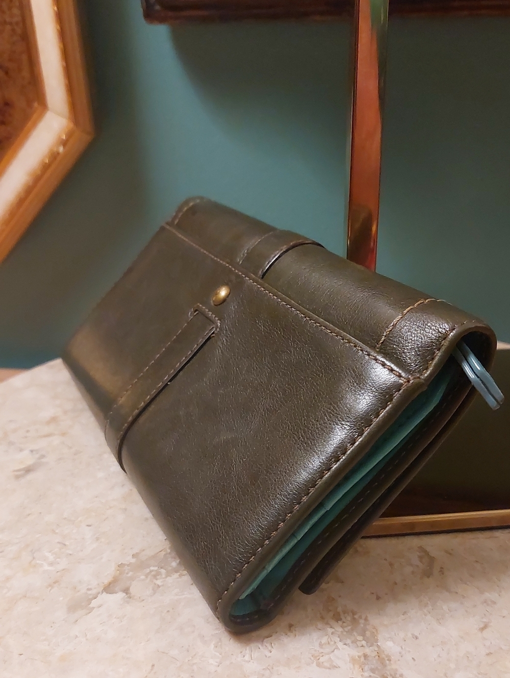 Coach 2007 65 Anniversary Legacy Stripe Print Fold Over Wallet Italian VACHETTA - Picture 7 of 13
